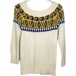 Vintage 90s Delia’s Boatneck Fair Isle Sweater Sz M